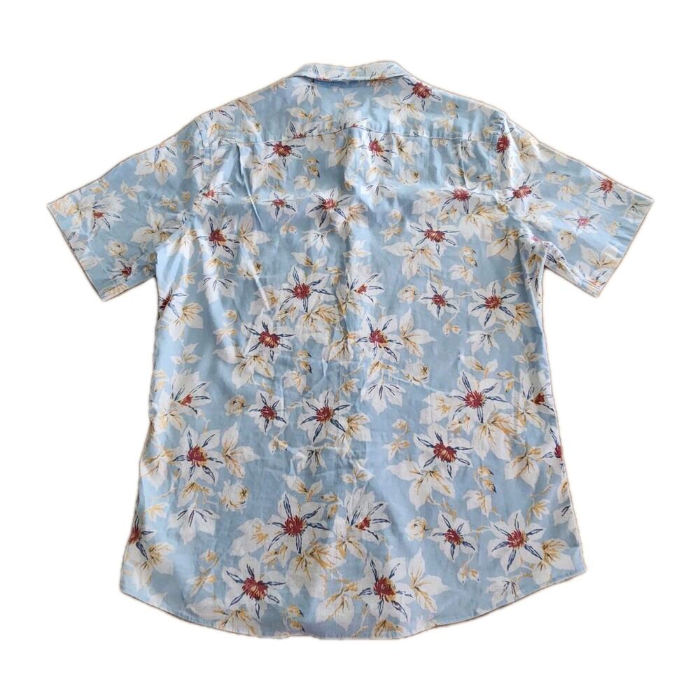 Faherty Breeze Floral Short Sleeve Button Down Men's Large Blue Hawaiian - Picture 5 of 9